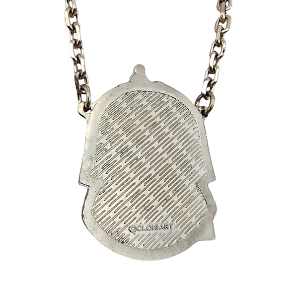 Vintage Cloisart Pharaoh Pendant Necklace – Egyptian Revival Design - Picture 5 of 7